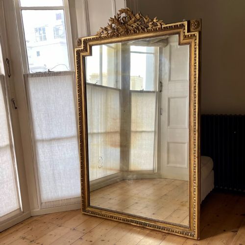 19th century french gilt leaner mirror - CATEGORY: ANTIQUE MIRRORS - DATED 1880