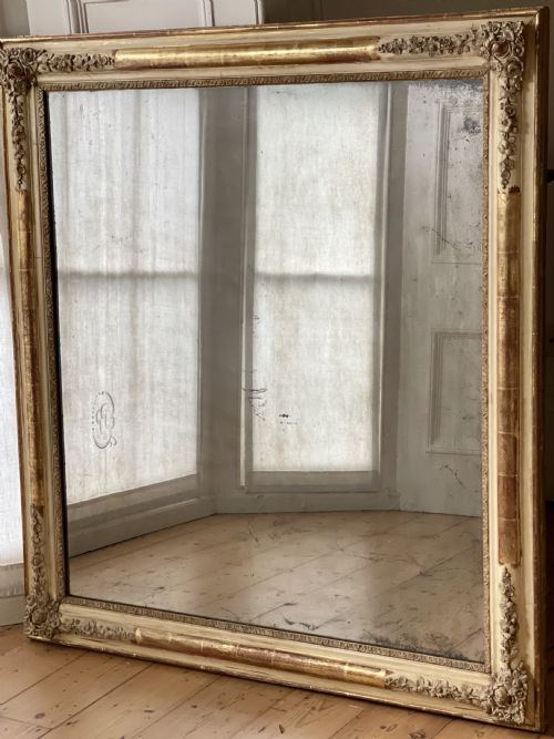 antique french napolon iii gilt and gesso mirror mercury glass - CATEGORY: ANTIQUE MIRRORS - DATED 18TH CENTURY
