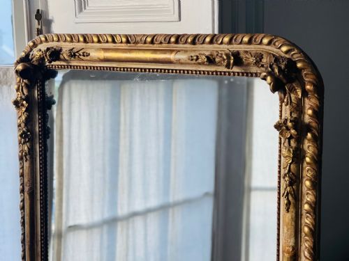ANTIQUE FRENCH GILT LOUIS PHILIPPE MIRROR C1860 - ADDITIONAL PHOTO 1
