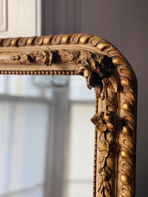 ANTIQUE FRENCH GILT LOUIS PHILIPPE MIRROR C1860 - ADDITIONAL PHOTO 2