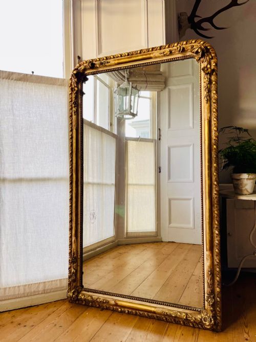 ANTIQUE FRENCH GILT LOUIS PHILIPPE MIRROR C1860 - ADDITIONAL PHOTO 4
