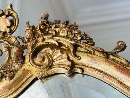 19TH CENTURY FRENCH GILT LOUIS XV MIRROR - ADDITIONAL PHOTO 1
