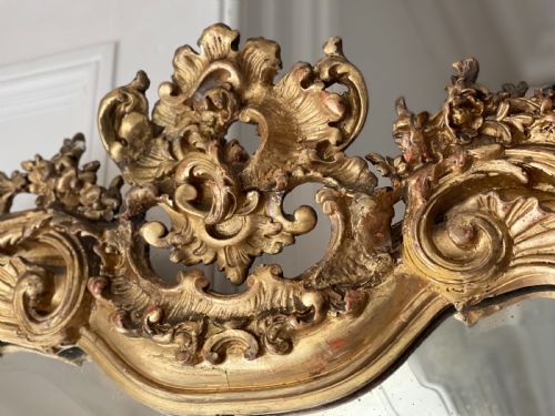 19TH CENTURY FRENCH GILT LOUIS XV MIRROR - ADDITIONAL PHOTO 3
