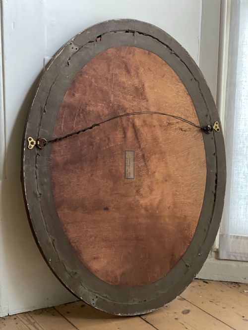 PAIR OF ANTIQUE GILT OVAL MIRRORS - ADDITIONAL PHOTO 5
