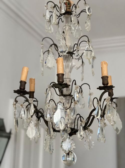 19TH CENTURY FRENCH 6 ARM CHANDELIER - ADDITIONAL PHOTO 4