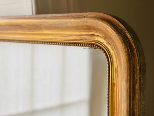 ANTIQUE FRENCH LOUIS PHILIPPE MIRROR C1860 MERCURY GLASS - ADDITIONAL PHOTO 2