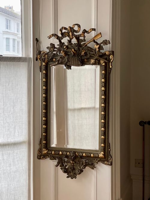 ANTIQUE FRENCH GILT MIRROR BEVELLED GLASS - ADDITIONAL PHOTO 1