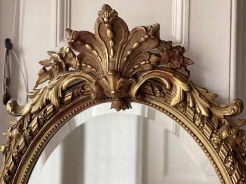 ANTIQUE FRENCH GILT OVAL MIRROR - ADDITIONAL PHOTO 5