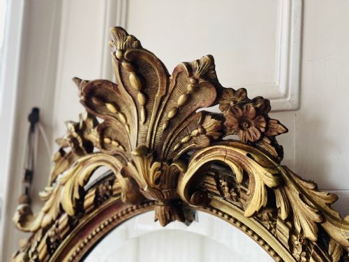 ANTIQUE FRENCH GILT OVAL MIRROR - ADDITIONAL PHOTO 7