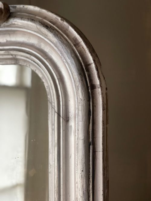 ANTIQUE FRENCH LOUIS XV SILVER GILT MIRROR - ADDITIONAL PHOTO 2