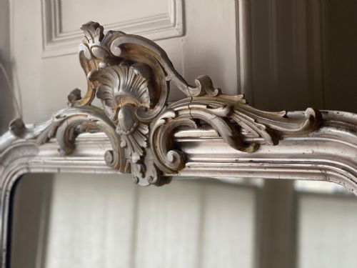 ANTIQUE FRENCH LOUIS XV SILVER GILT MIRROR - ADDITIONAL PHOTO 3