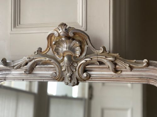 ANTIQUE FRENCH LOUIS XV SILVER GILT MIRROR - ADDITIONAL PHOTO 6