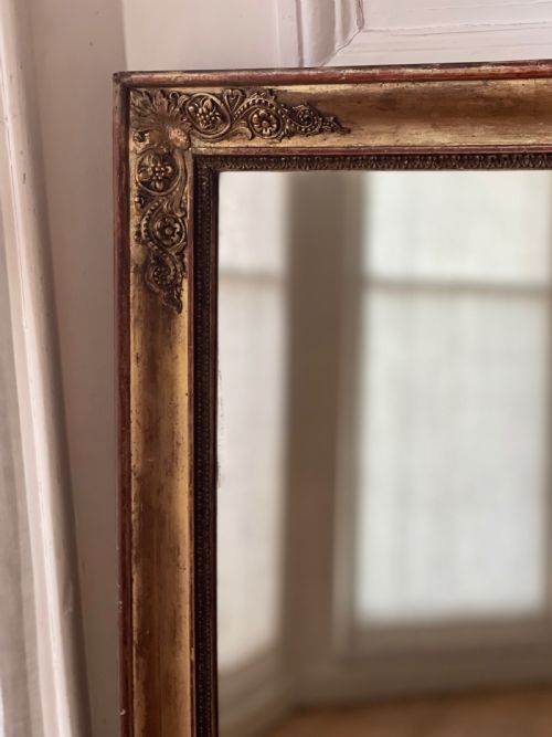 ANTIQUE FRENCH GILT RECTANGULAR MIRROR - ADDITIONAL PHOTO 1
