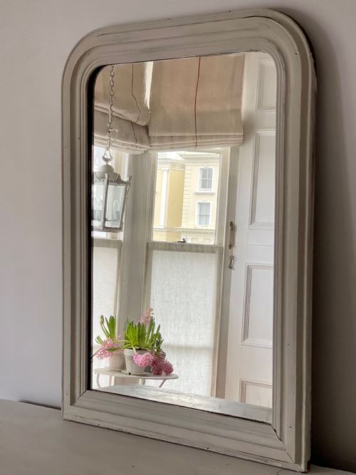 ANTIQUE FRENCH PAINTED MIRROR - ADDITIONAL PHOTO 4