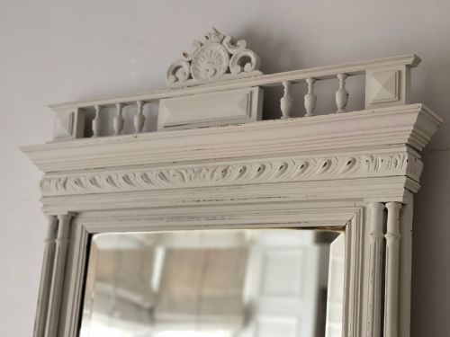 ANTIQUE FRENCH PAINTED MIRROR - ADDITIONAL PHOTO 1