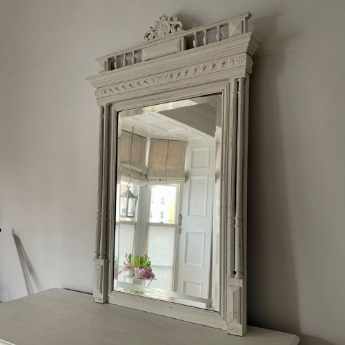 ANTIQUE FRENCH PAINTED MIRROR - ADDITIONAL PHOTO 3