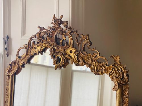ANTIQUE FRENCH GILT LOUIS XV MIRROR - ADDITIONAL PHOTO 2
