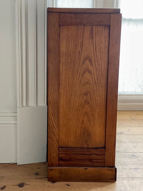 ANTIQUE FRENCH OAK TAMBOUR DOUBLE FILING CABINET - ADDITIONAL PHOTO 2