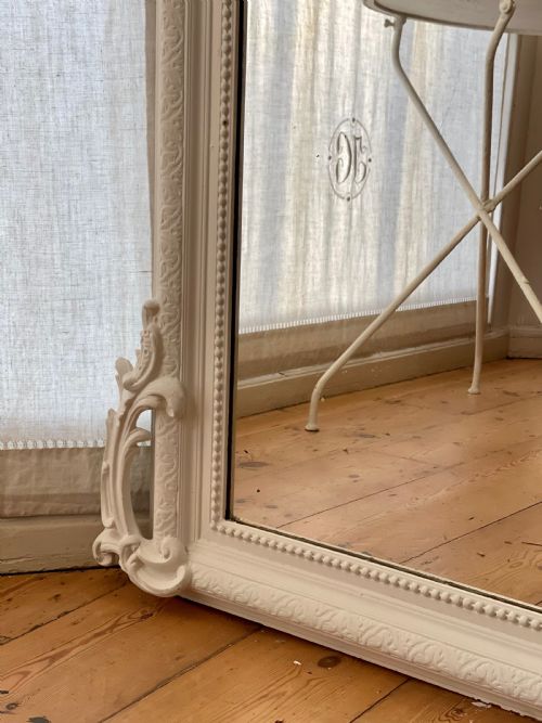 ANTIQUE FRENCH PAINTED MIRROR - ADDITIONAL PHOTO 1