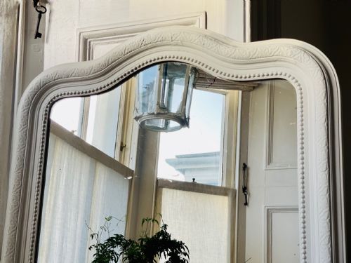 ANTIQUE FRENCH PAINTED MIRROR - ADDITIONAL PHOTO 2