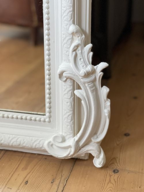 ANTIQUE FRENCH PAINTED MIRROR - ADDITIONAL PHOTO 4