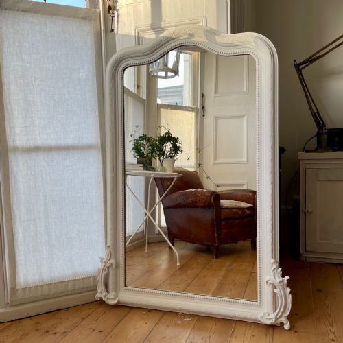 ANTIQUE FRENCH PAINTED MIRROR - ADDITIONAL PHOTO 5