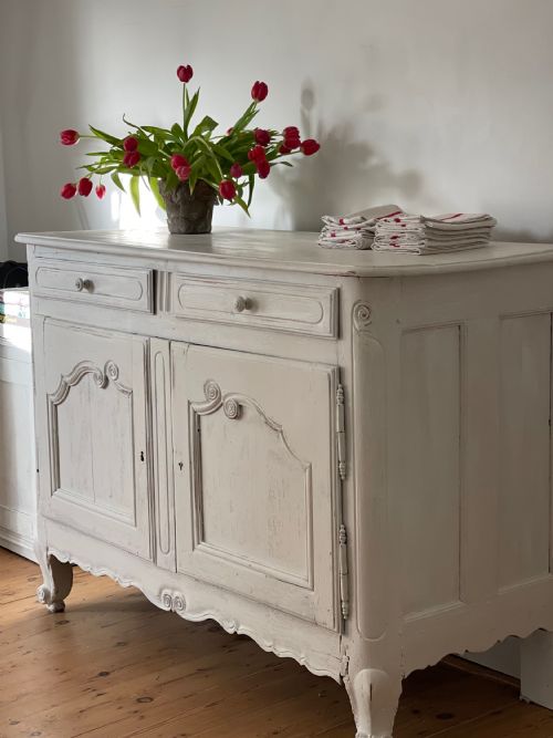 ANTIQUE FRENCH PAINTED CUPBOARD BUFFET - ADDITIONAL PHOTO 2