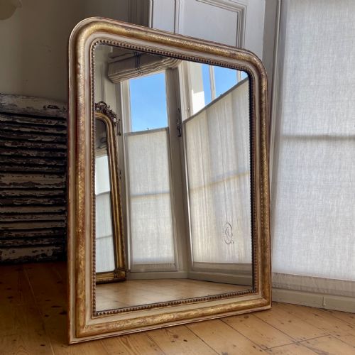 ANTIQUE FRENCH GILT LOUIS PHILIPPE MIRROR - ADDITIONAL PHOTO 2