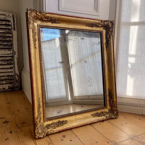 ANTIQUE FRENCH GILT MIRROR MERCURY GLASS - ADDITIONAL PHOTO 7