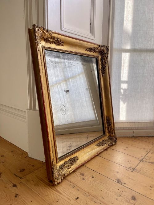 ANTIQUE FRENCH GILT MIRROR MERCURY GLASS - ADDITIONAL PHOTO 10