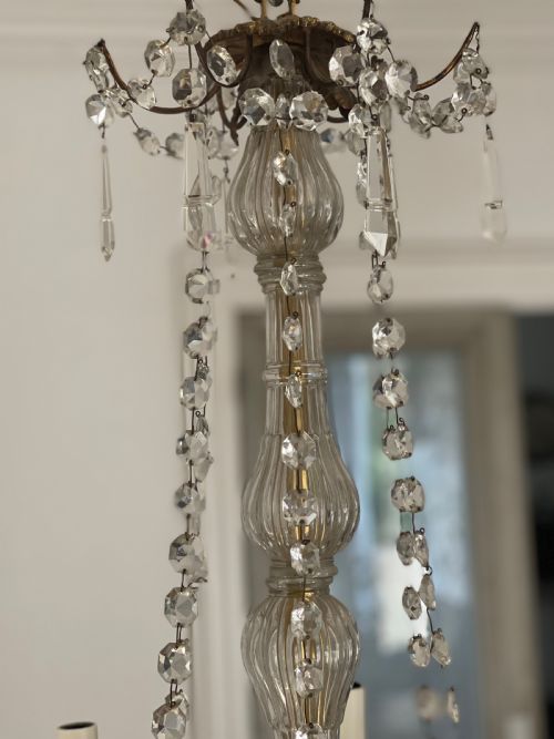 19TH CENTURY FRENCH CRYSTAL 12 BRANCH CHANDELIER - ADDITIONAL PHOTO 6