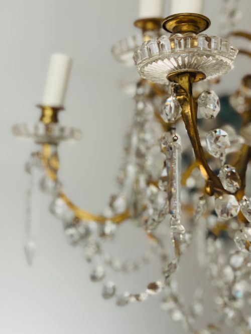 19TH CENTURY FRENCH CRYSTAL 12 BRANCH CHANDELIER - ADDITIONAL PHOTO 10