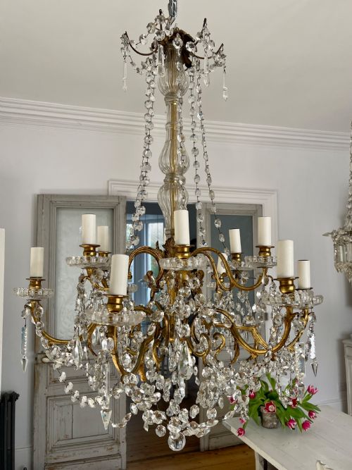 19TH CENTURY FRENCH CRYSTAL 12 BRANCH CHANDELIER - ADDITIONAL PHOTO 12