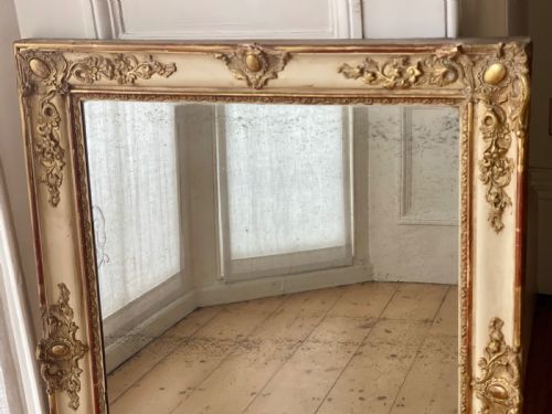 ANTIQUE FRENCH GILT AND GESSO NAPOLON III MIRROR - ADDITIONAL PHOTO 2