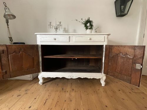 ANTIQUE FRENCH PAINTED CUPBOARD BUFFET - ADDITIONAL PHOTO 1