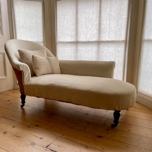 ANTIQUE FRENCH CHAISE LONGUE C1870 - ADDITIONAL PHOTO 4