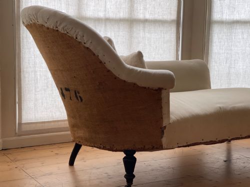ANTIQUE FRENCH CHAISE LONGUE C1870 - ADDITIONAL PHOTO 9