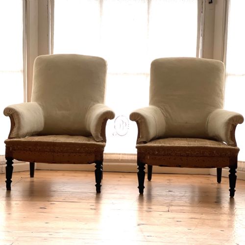 PAIR OF 19TH CENTURY FRENCH ARMCHAIRS - ADDITIONAL PHOTO 1