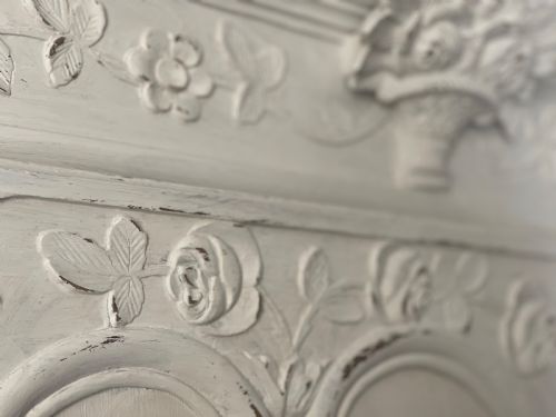 ANTIQUE FRENCH PAINTED OAK CUPBOARD - ADDITIONAL PHOTO 2