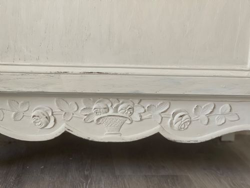 ANTIQUE FRENCH PAINTED OAK CUPBOARD - ADDITIONAL PHOTO 4
