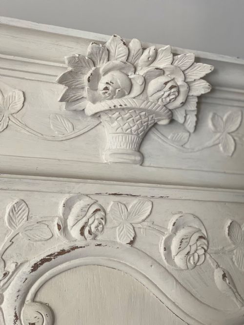 ANTIQUE FRENCH PAINTED OAK CUPBOARD - ADDITIONAL PHOTO 5