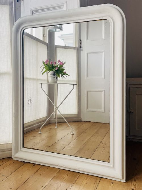 19th century french painted louis philippe mirror mercury glass - CATEGORY: ANTIQUE MIRRORS - DATED 19TH CENTURY