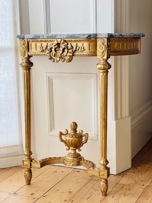 antique french gilt and marble console - CATEGORY: ANTIQUE TABLES - DATED 19TH CENTURY