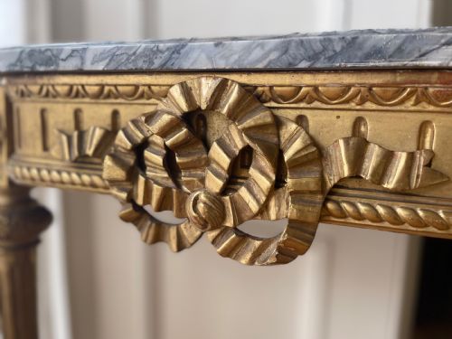 ANTIQUE FRENCH GILT AND MARBLE CONSOLE - ADDITIONAL PHOTO 5