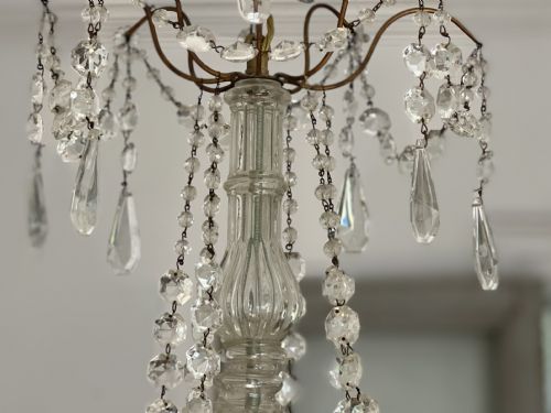 19TH CENTURY FRENCH CRYSTAL CHANDELIER REWIRED - ADDITIONAL PHOTO 2