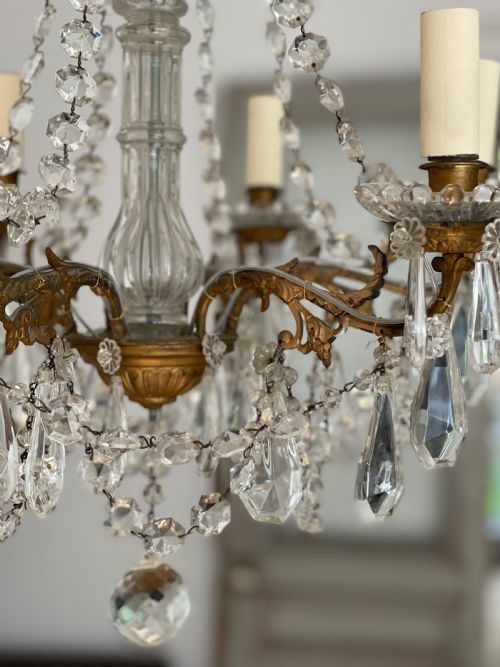 19TH CENTURY FRENCH CRYSTAL CHANDELIER REWIRED - ADDITIONAL PHOTO 5