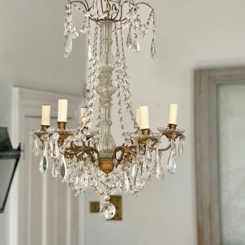 19TH CENTURY FRENCH CRYSTAL CHANDELIER REWIRED - ADDITIONAL PHOTO 7