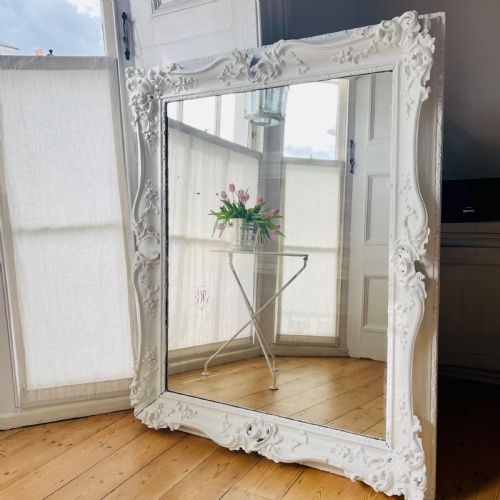 LARGE ANTIQUE FRENCH ROCOCO MIRROR - ADDITIONAL PHOTO 1