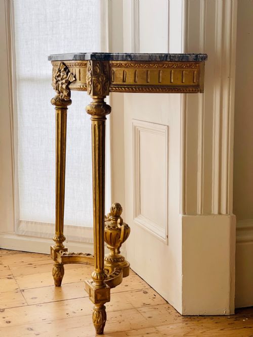 ANTIQUE FRENCH GILT AND MARBLE CONSOLE - ADDITIONAL PHOTO 6