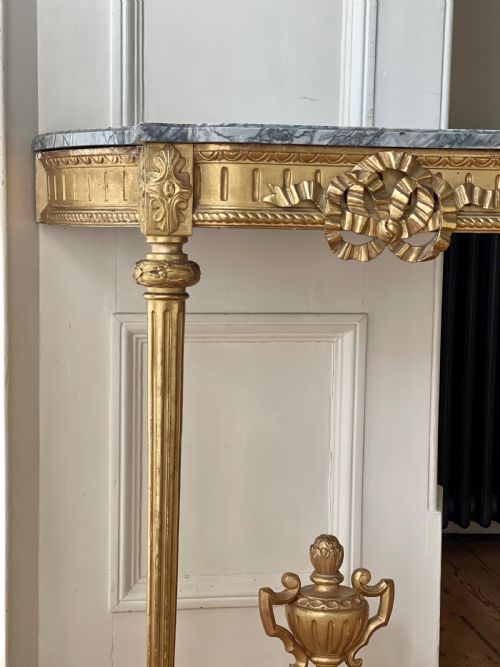 ANTIQUE FRENCH GILT AND MARBLE CONSOLE - ADDITIONAL PHOTO 7